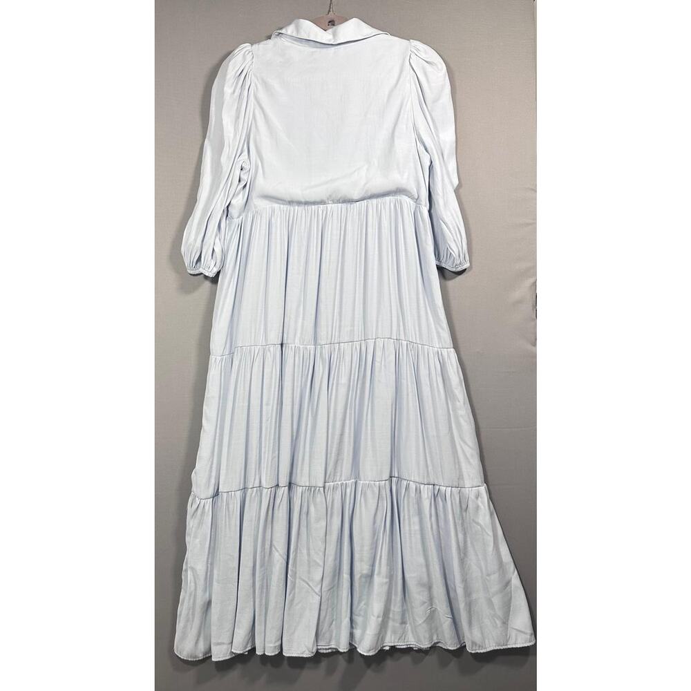 TCEC Blue Maxi Dress Womens M Button - Picture 2 of 7